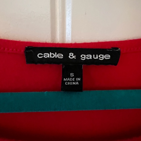 Cable & Gauge Boho Red Pleated Hem Loose Dolman Short Sleeve Jersey Knit Tee - Picture 6 of 8